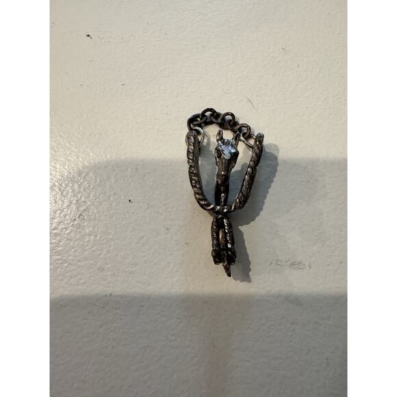 VINTAGE sterling silver HORSE HEAD In WESTERN SPUR charm - Picture 1 of 6